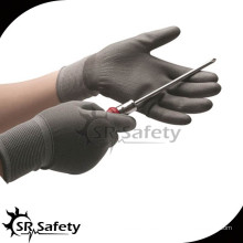 SRSAFETY Luva de poliuretano revestido de nylon acentuado de 13 g / luva de trabalho / luvas de nylon 4131